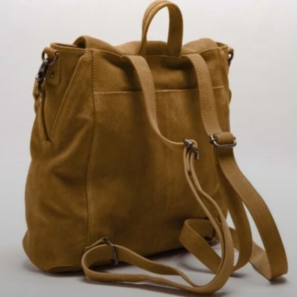 Free People Tiger-eye Large Backpack Suede Leather NWT🆕💥📦⌚🏃🏻💨⚡🚚 - Picture 6 of 15
